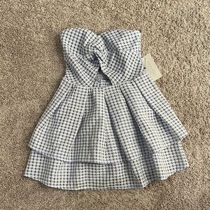 NWT American Thread purple and white patterned mini dress Sz S